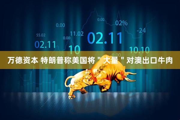 万德资本 特朗普称美国将＂大量＂对澳出口牛肉