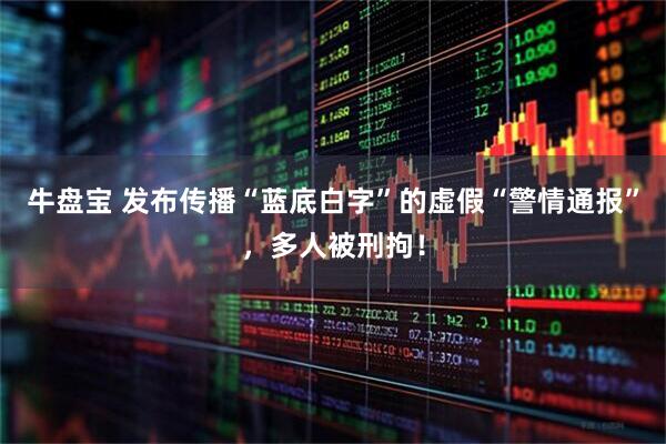 牛盘宝 发布传播“蓝底白字”的虚假“警情通报”，多人被刑拘！