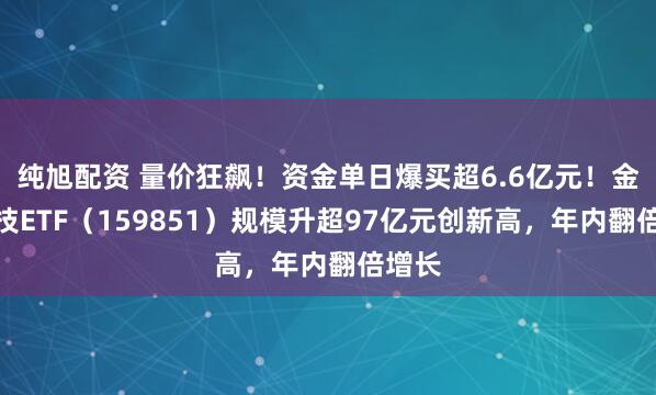 纯旭配资 量价狂飙！资金单日爆买超6.6亿元！金融科技ETF（159851）规模升超97亿元创新高，年内翻倍增长