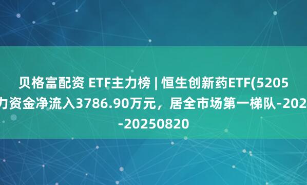 贝格富配资 ETF主力榜 | 恒生创新药ETF(520500)主力资金净流入3786.90万元，居全市场第一梯队-20250820